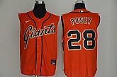 Giants 28 Buster Posey Orange Nike Cool Base Sleeveless Jersey,baseball caps,new era cap wholesale,wholesale hats